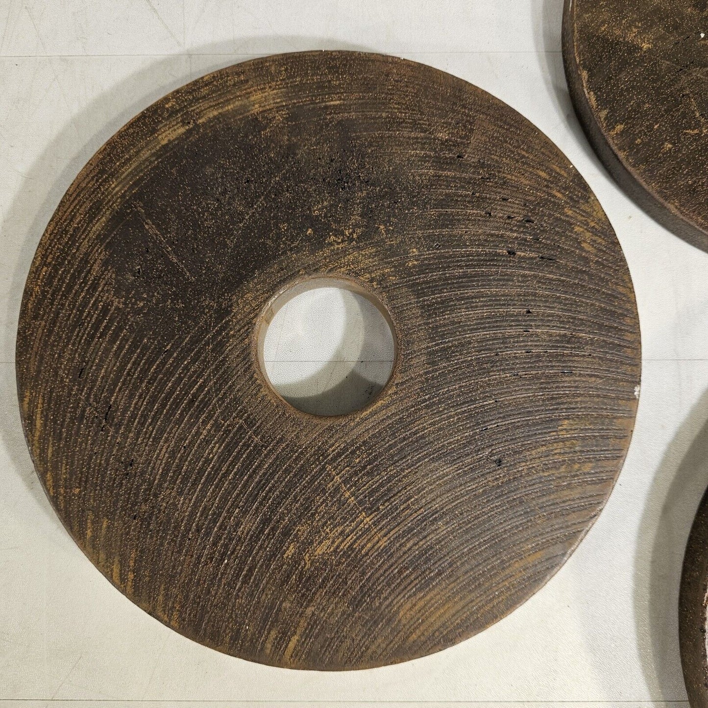 Vintage Set Of 3 Olympic Barbell 2" Cast Iron 2x 10lb 1x 5lb Pre