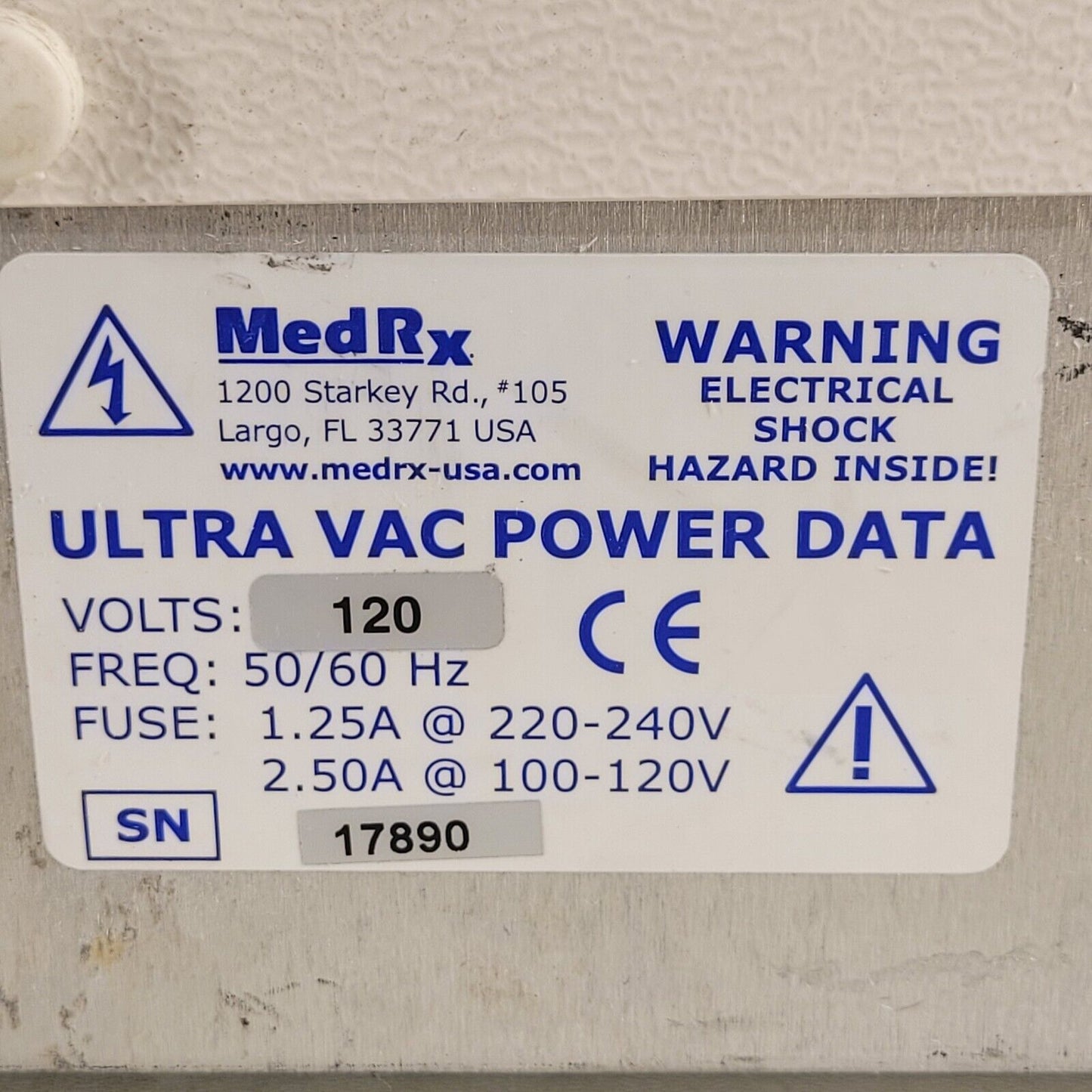 MedRx Ultra VAC Power Data Unit Vacuum & Drying Chamber
