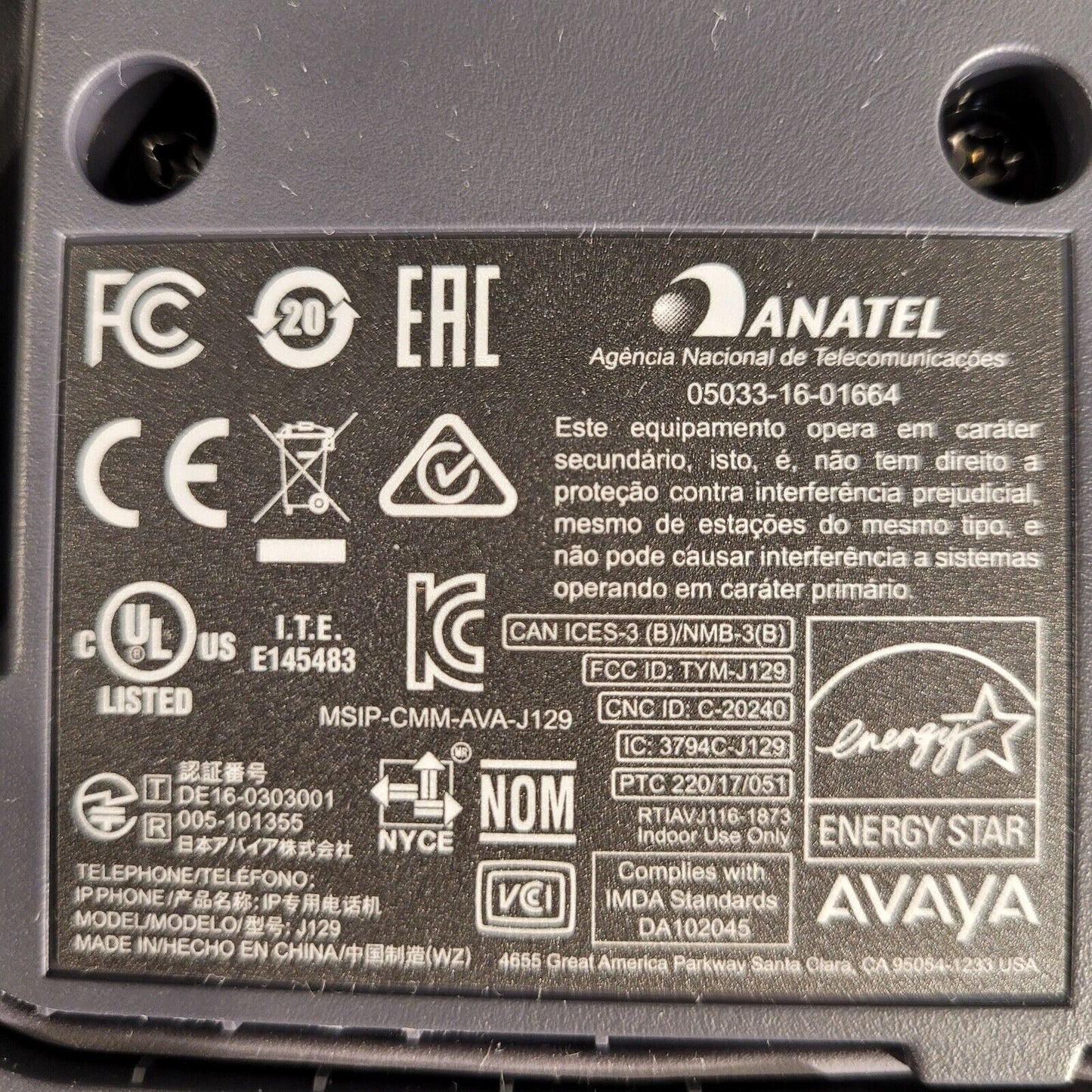 Avaya J129 IP SIP Deskphone - Admin Code Unknown