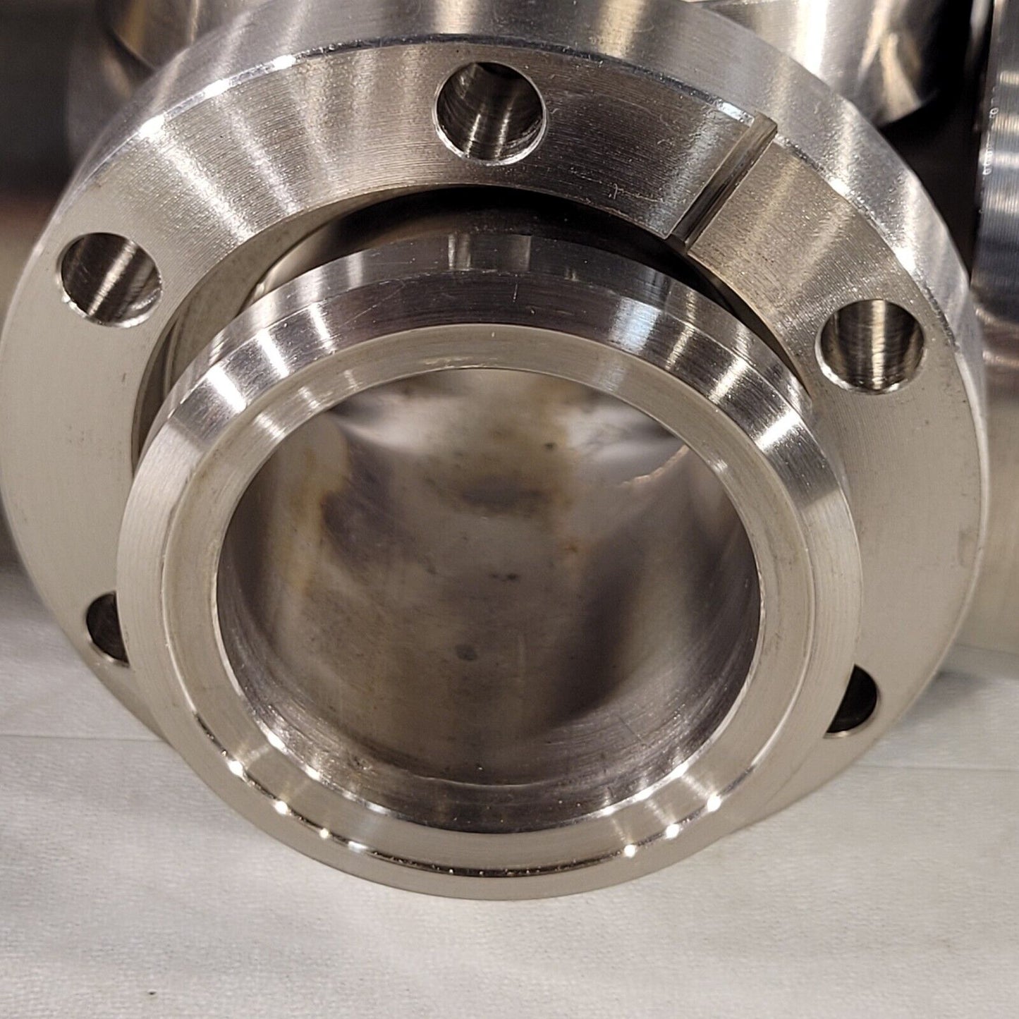 2.75" Conflat DN35CF 5-Way Cross Connector 3 Flanges Rotatable 2 Fixed SS