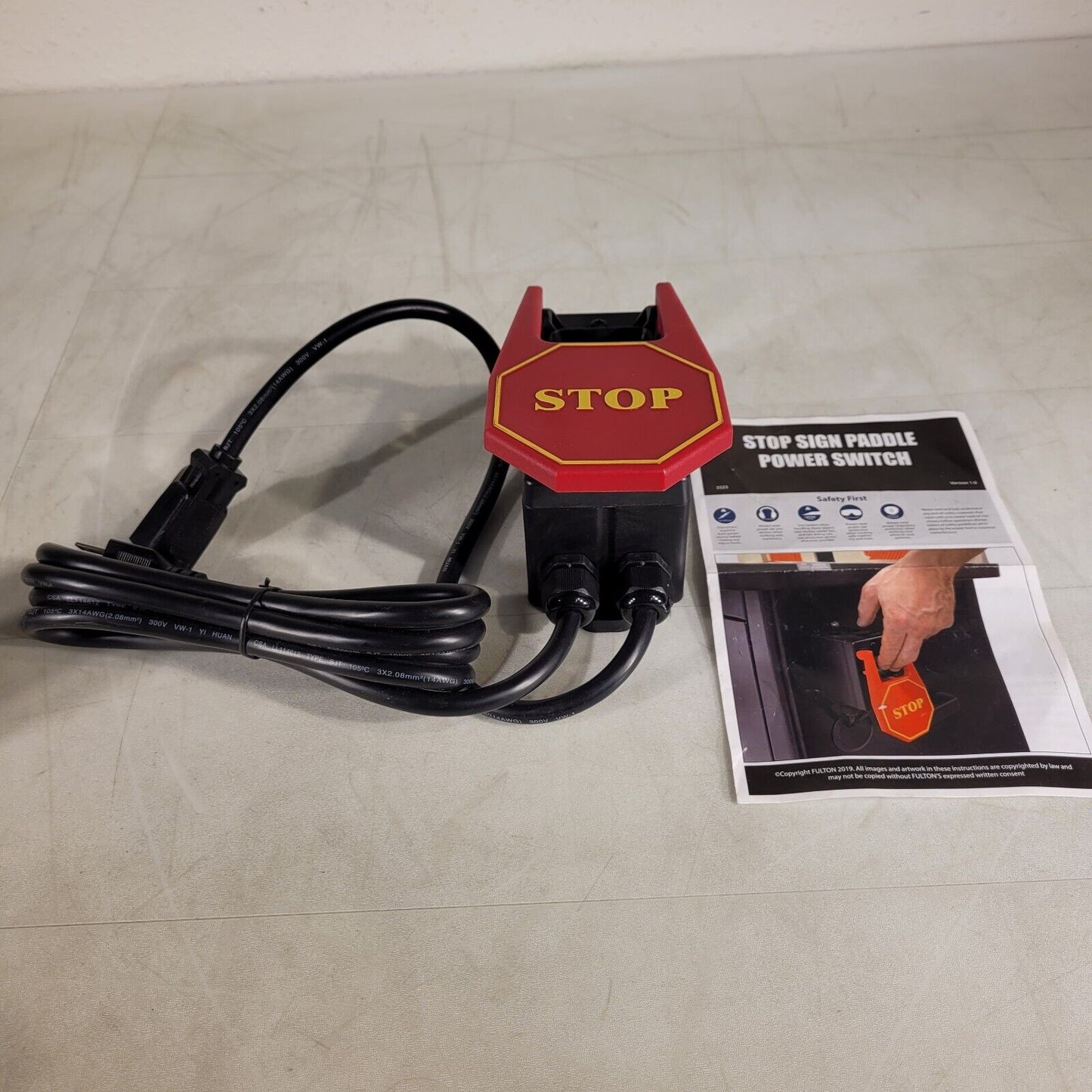 Fulton Emergency Stop Sign Paddle Power Switch Plug-In