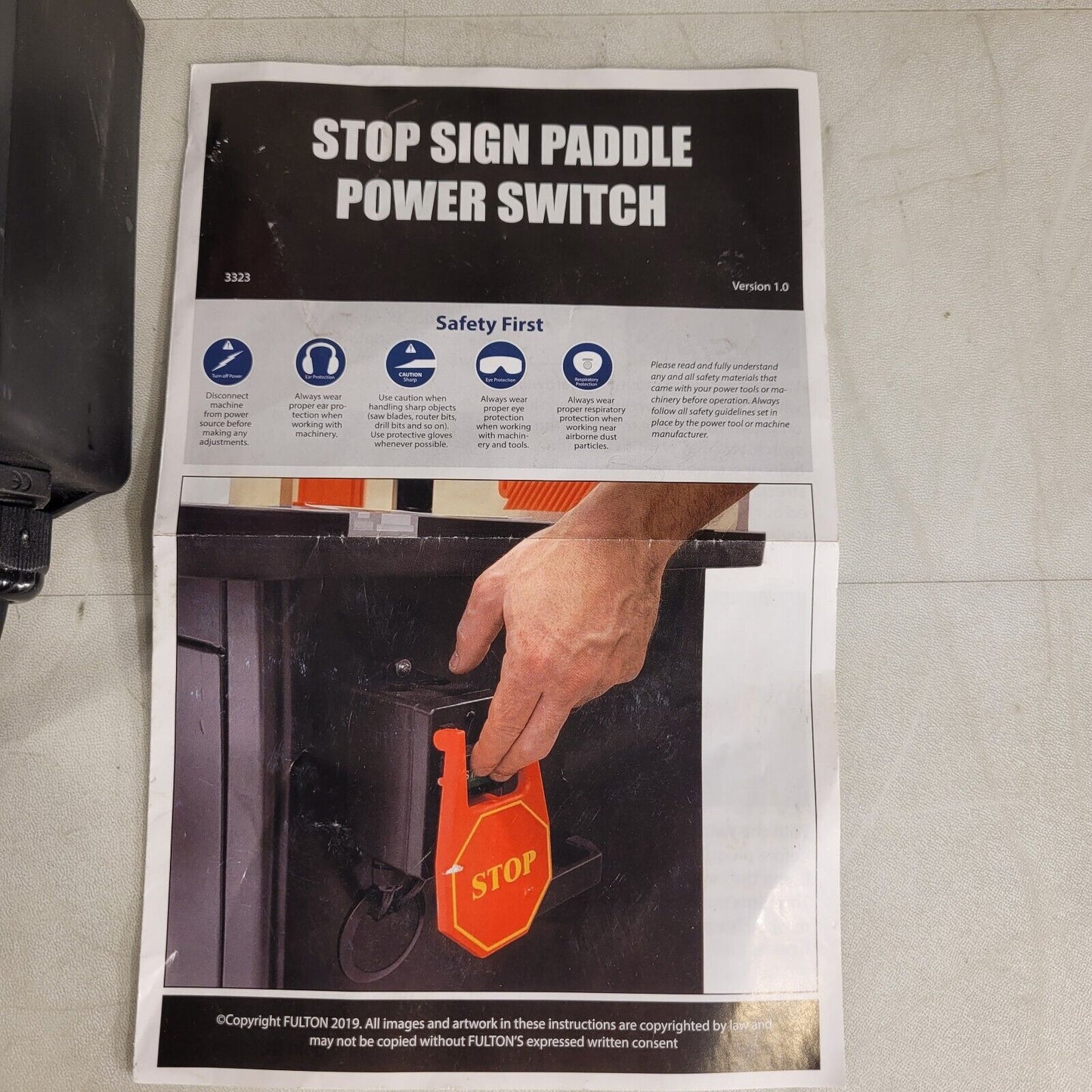 Fulton Emergency Stop Sign Paddle Power Switch Plug-In