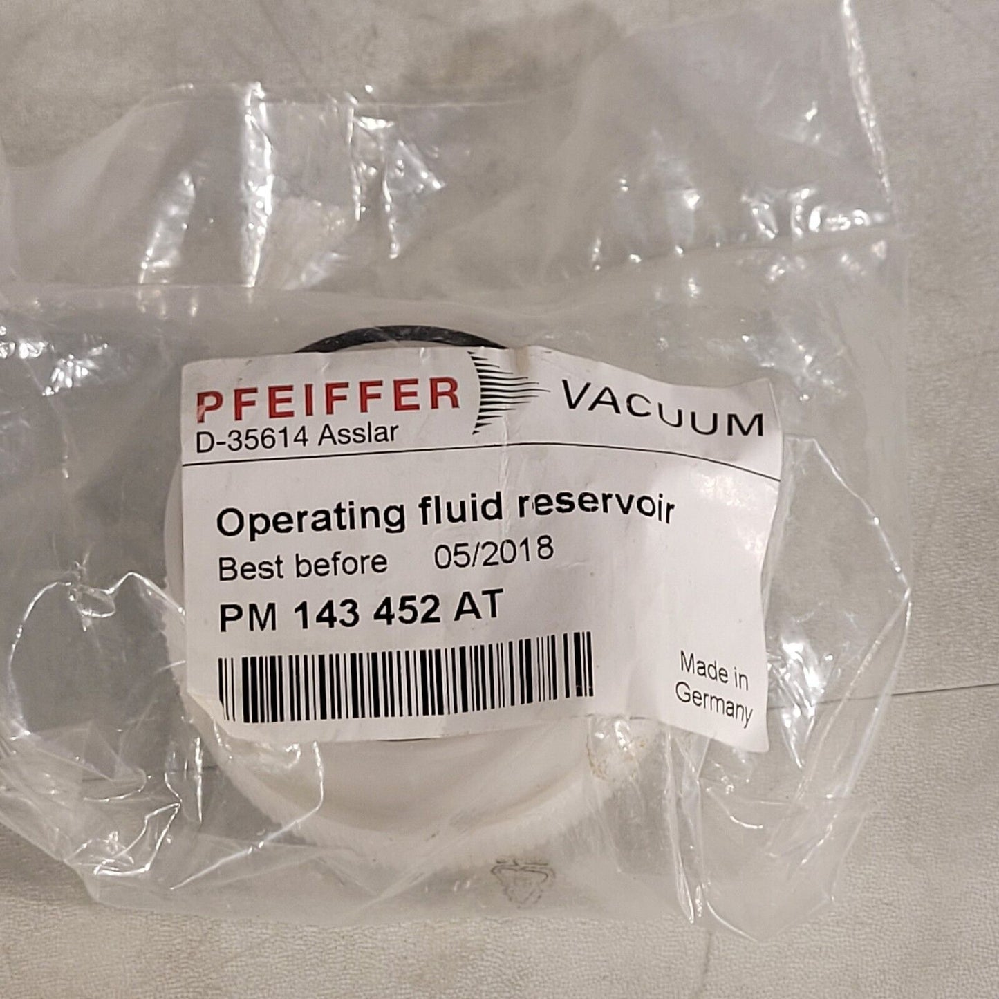 Pfeiffer PM 143 452 AT Operating Fluid Reservoir for HiPace 400/700 Old Stock