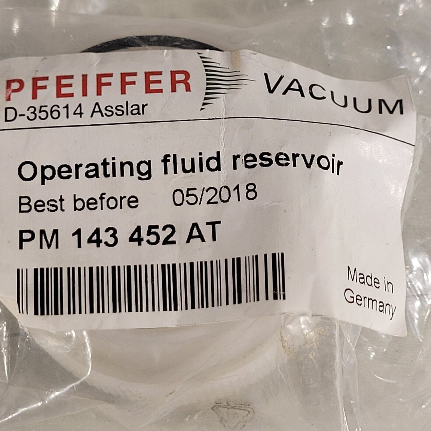 Pfeiffer PM 143 452 AT Operating Fluid Reservoir for HiPace 400/700 Old Stock