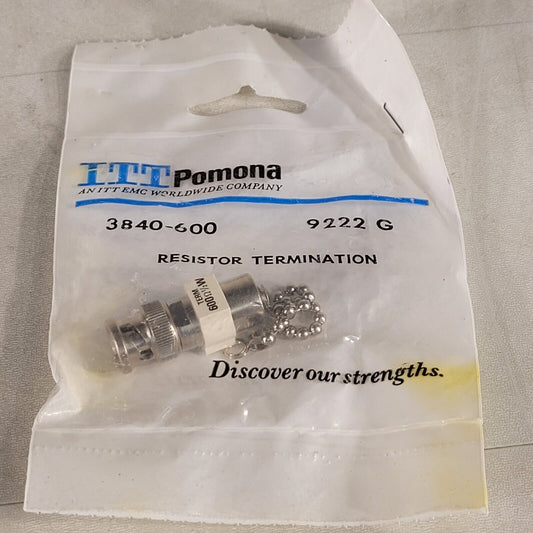 ITT Pomona 3840-600 9222G RF BNC Resistor Termination 600ohm 1/2W