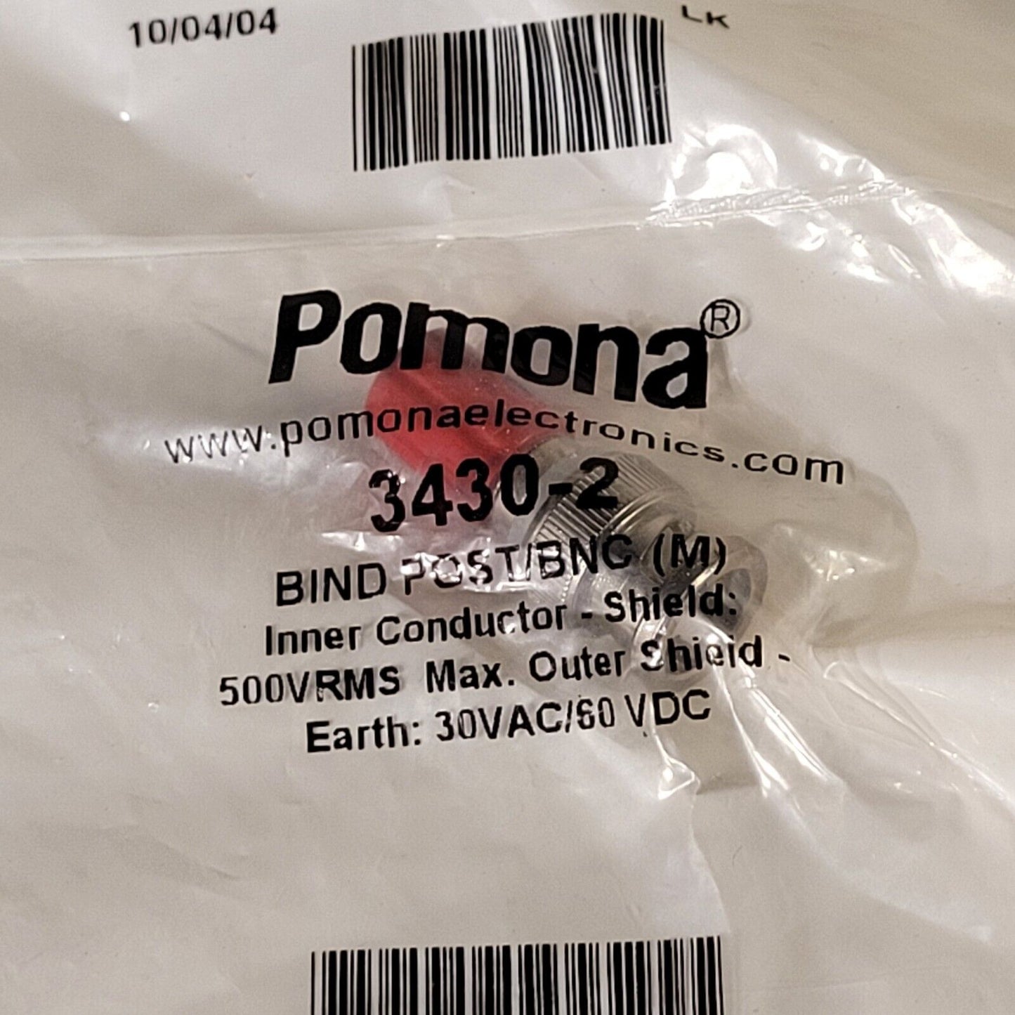 Pomoma 3430-2 Red Bind Post BNC To Banana Plug 1929178