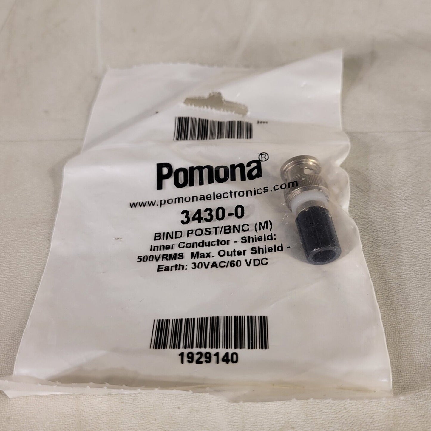 Pomoma 3430-0 Black Bind Post BNC To Banana Plug 1929140