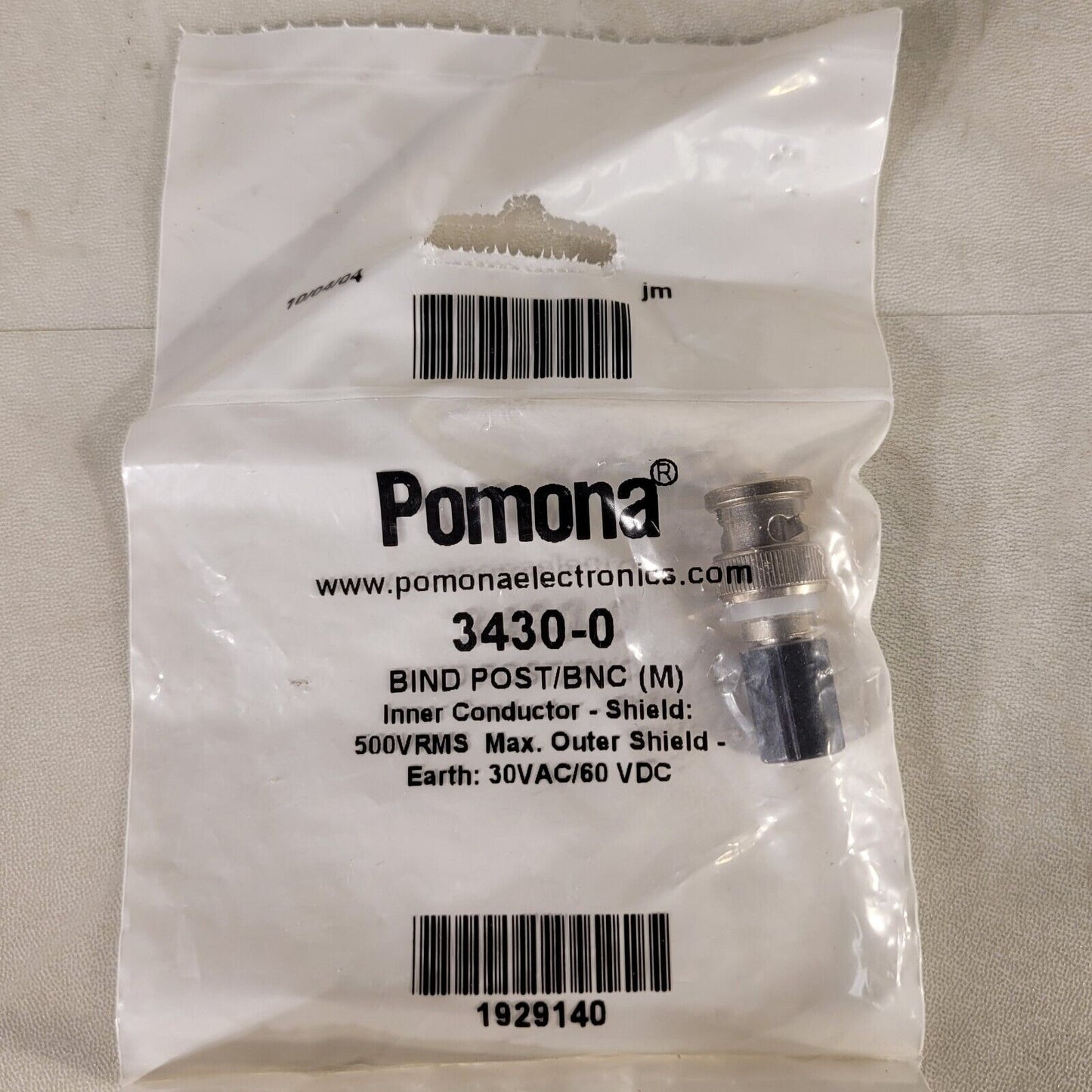 Pomoma 3430-0 Black Bind Post BNC To Banana Plug 1929140