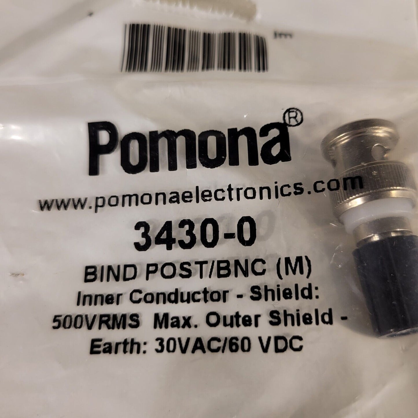 Pomoma 3430-0 Black Bind Post BNC To Banana Plug 1929140
