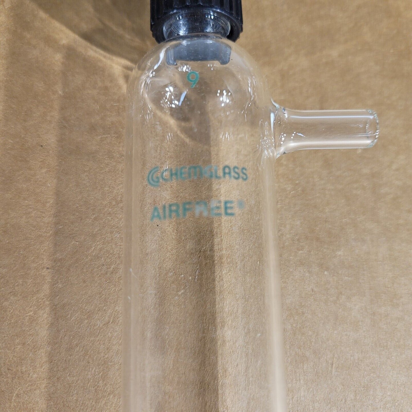 Chemglass 9 Airfree Reservoir Schlenk Glass Tube w/ Cap