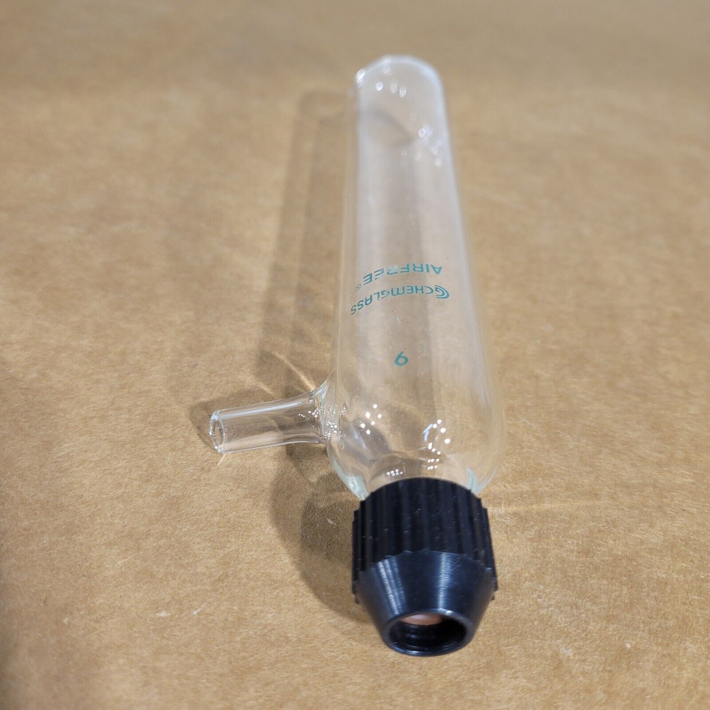 Chemglass 9 Airfree Reservoir Schlenk Glass Tube w/ Cap