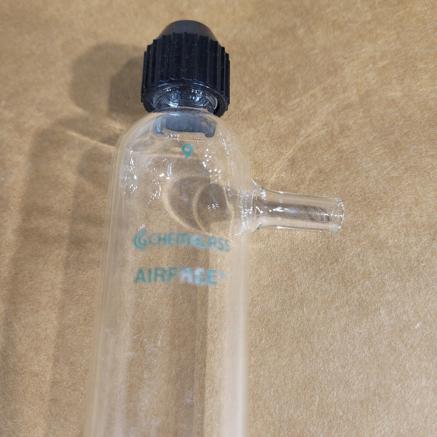 Chemglass 9 Airfree Reservoir Schlenk Glass Tube w/ Cap