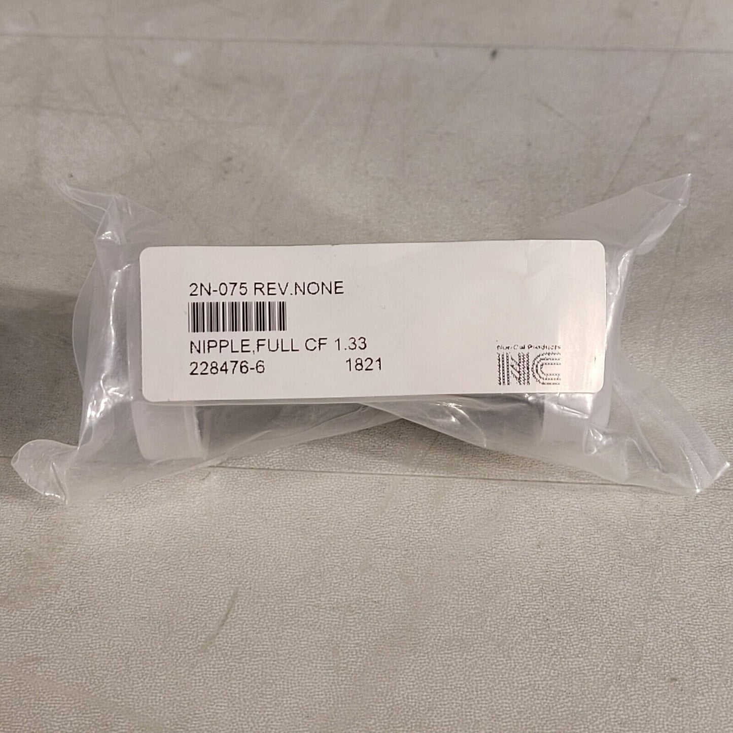 NC Nor-Cal 228476-6 1.33" CF DN16CF Full Nipple High Vacuum 2N-075 REV.NONE