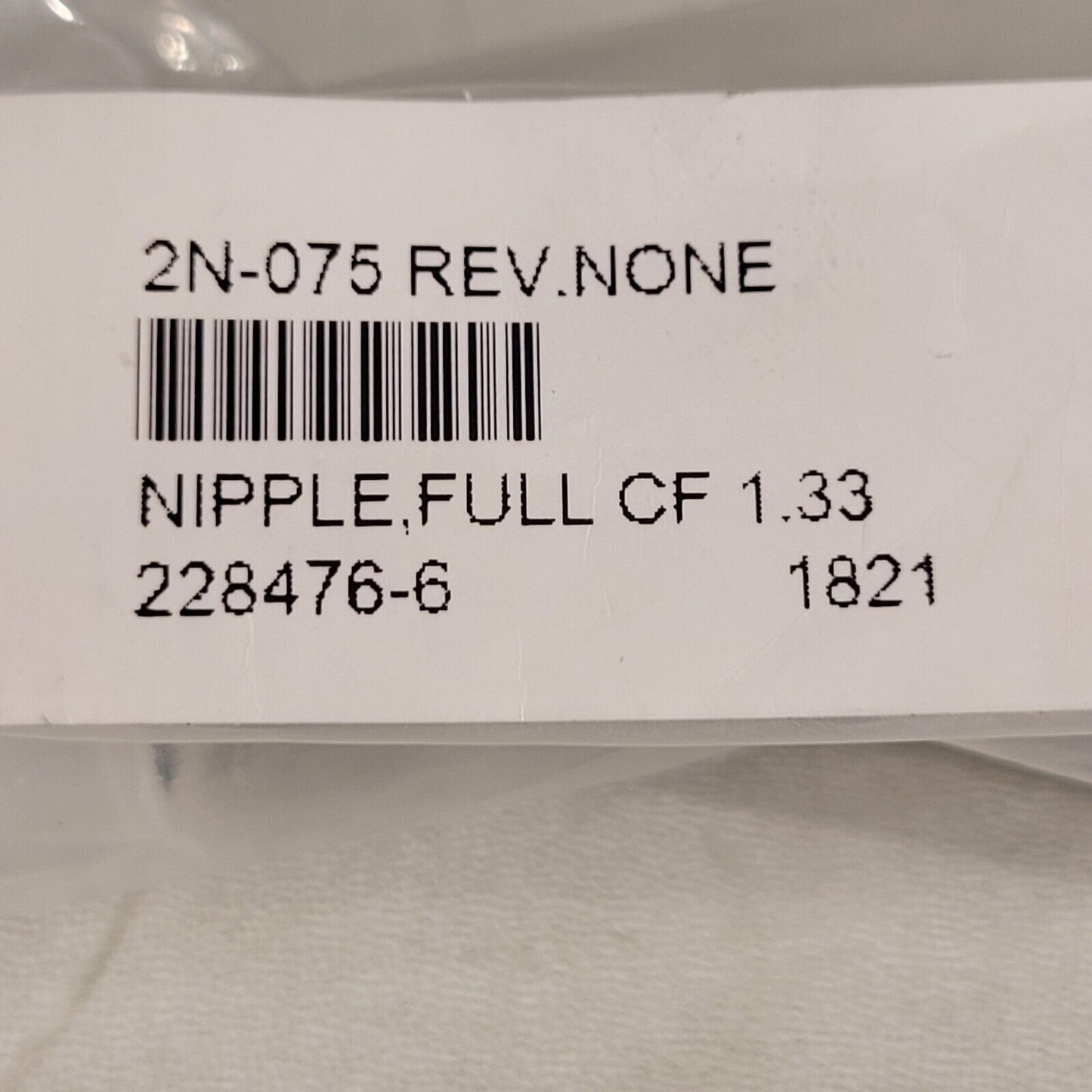 NC Nor-Cal 228476-6 1.33" CF DN16CF Full Nipple High Vacuum 2N-075 REV.NONE