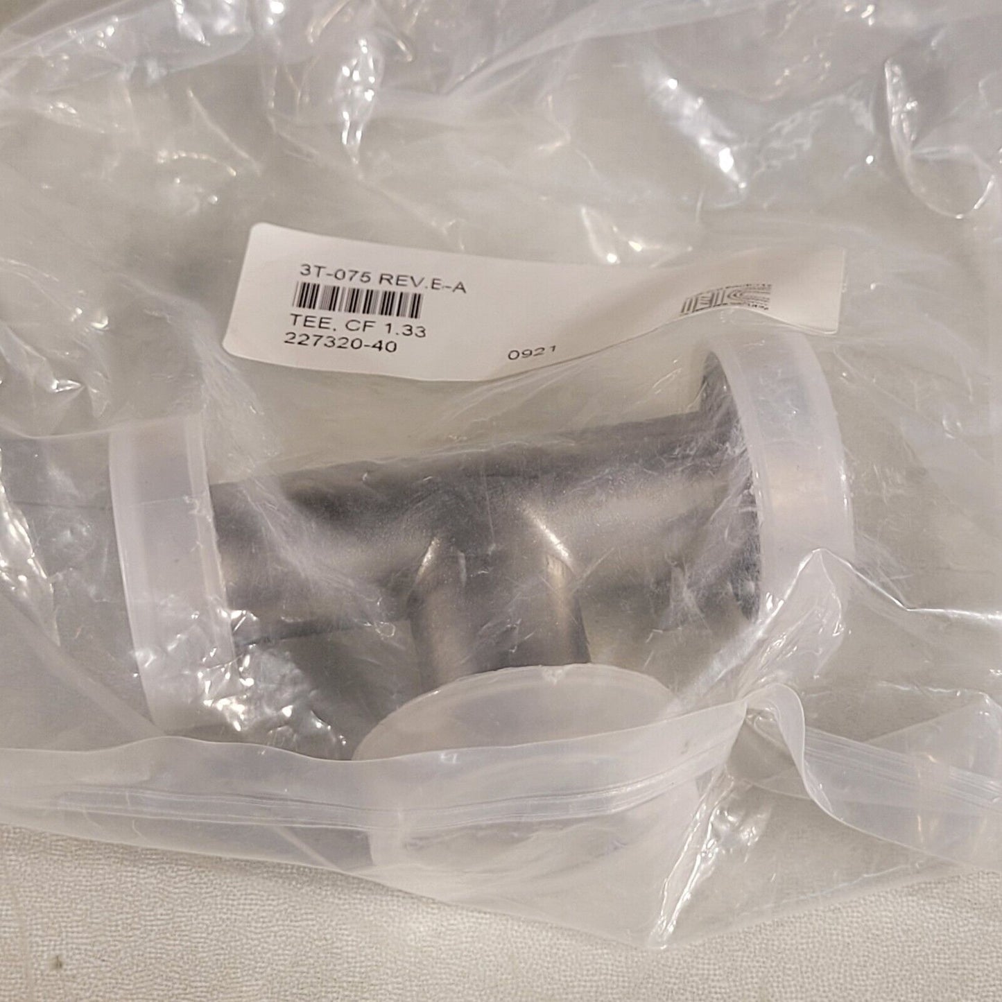 Nor-Cal NC 227320-40 1.33" CF Conflat DN16CF Tee High Vacuum 3T-075 Rev.E-A