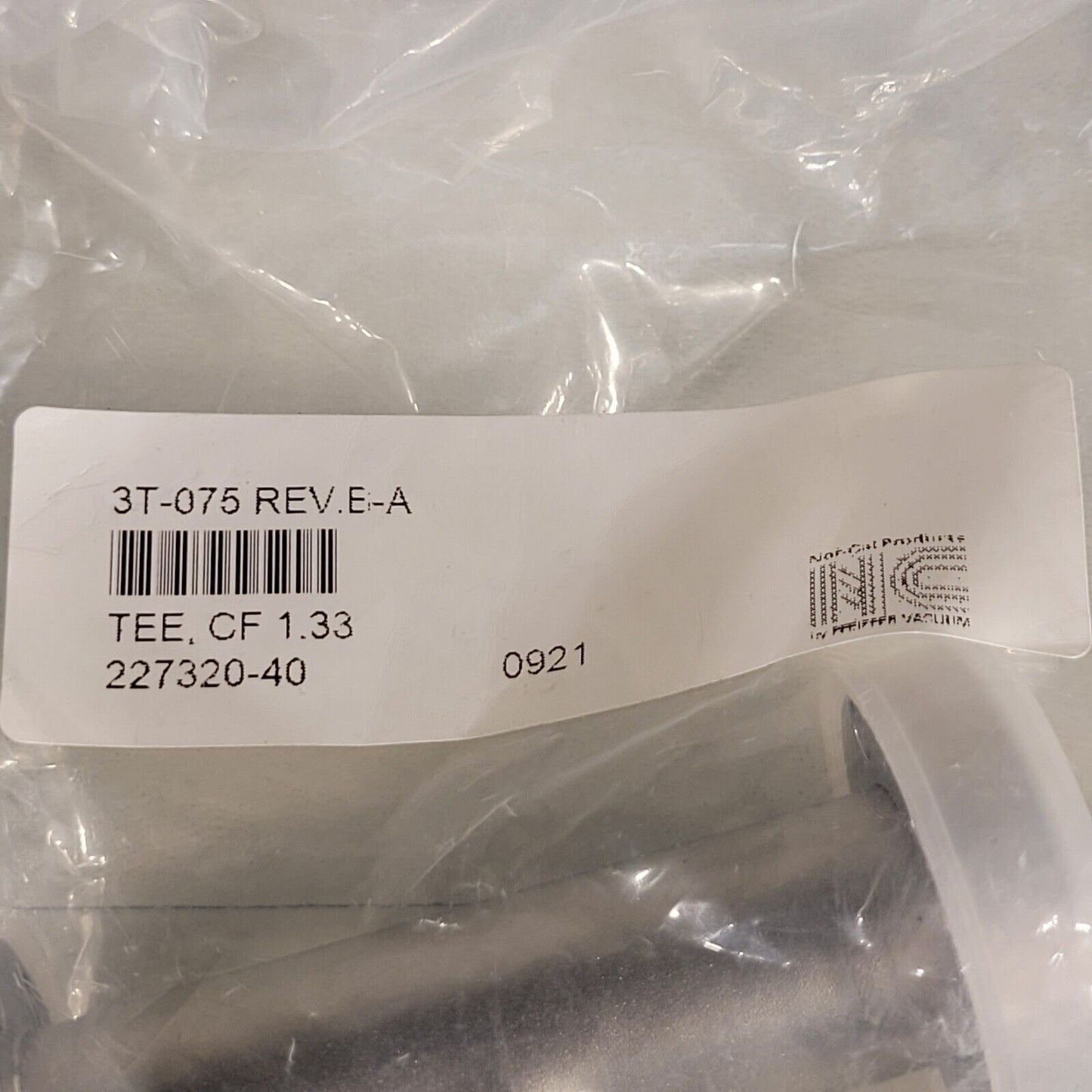 Nor-Cal NC 227320-40 1.33" CF Conflat DN16CF Tee High Vacuum 3T-075 Rev.E-A