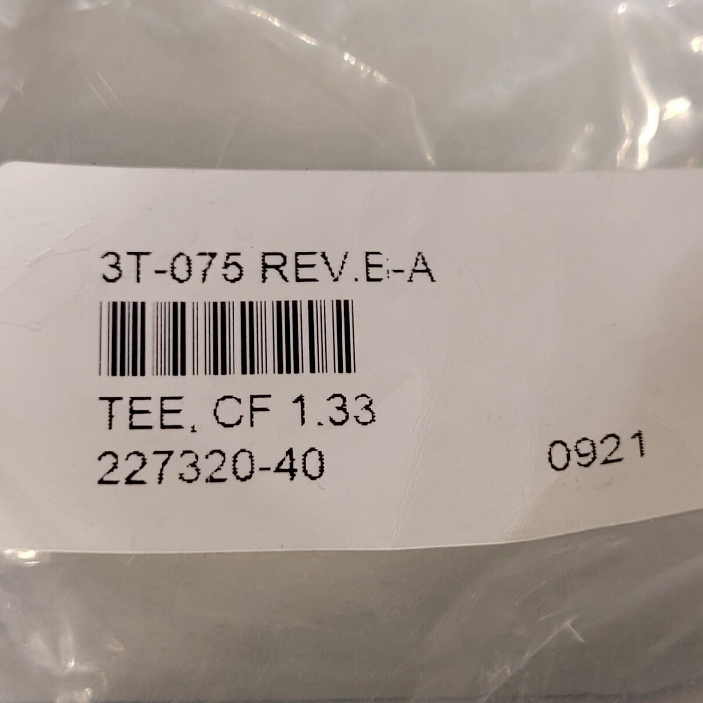 Nor-Cal NC 227320-40 1.33" CF Conflat DN16CF Tee High Vacuum 3T-075 Rev.E-A