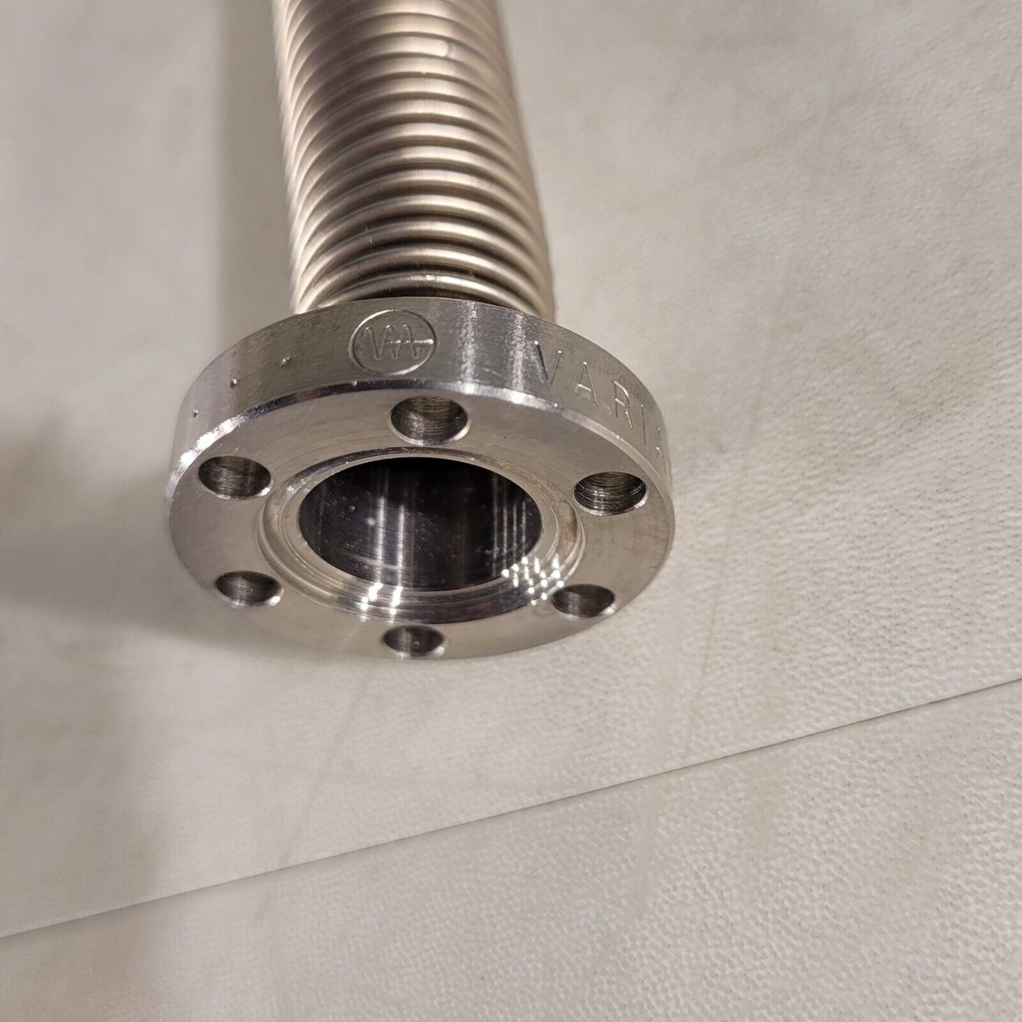 Varian 1.33" CF Conflat DN16CF Flexable Bellows Tube 9.5" Length SS High Vacuum