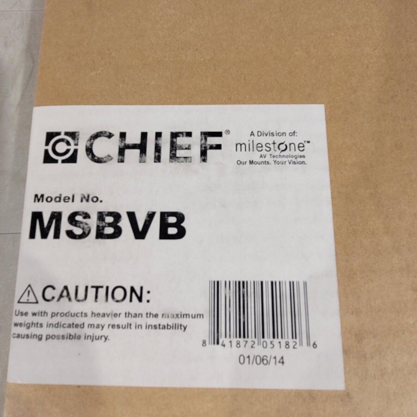 Chief MSBVB Universal Flat Panel Interface Bracket Black