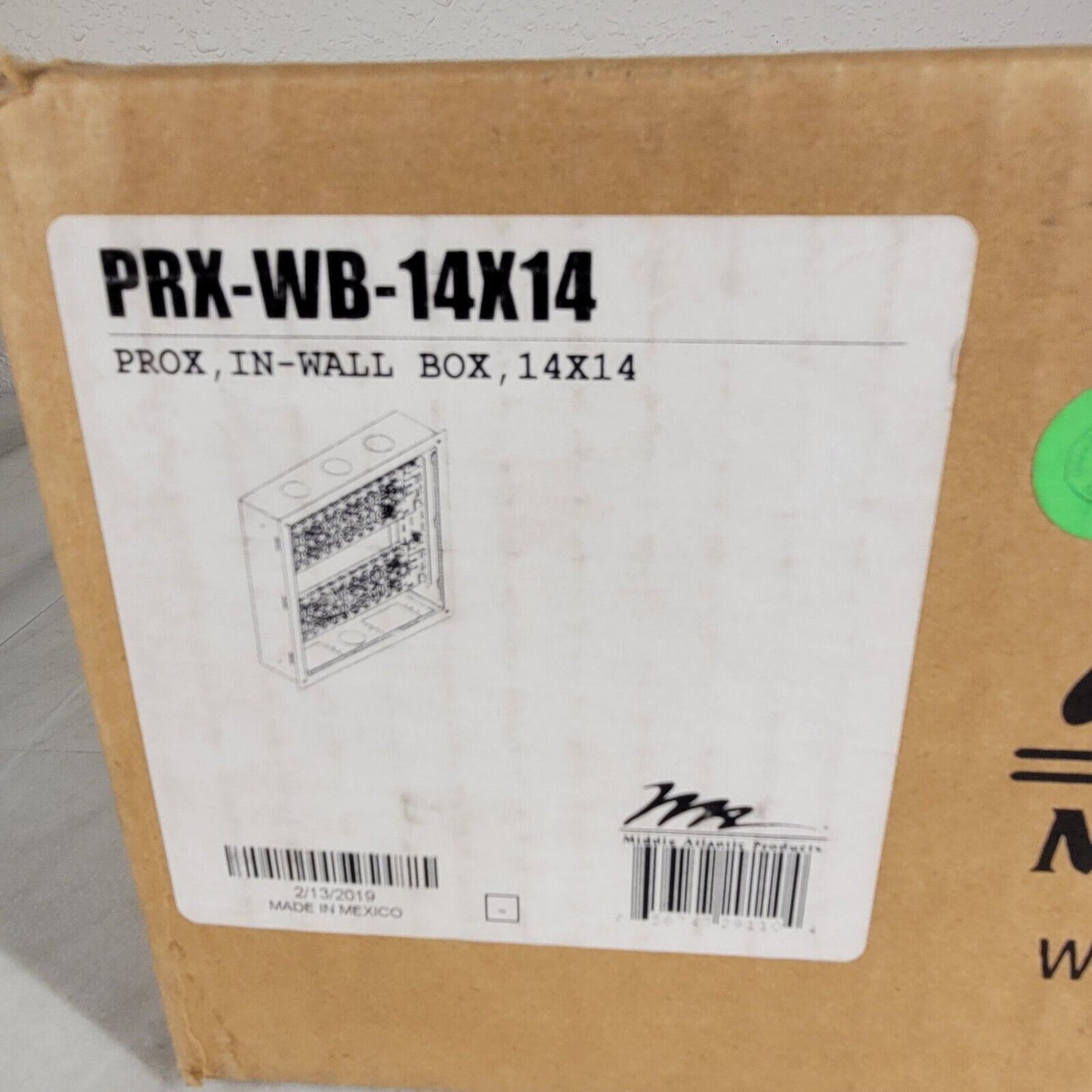 Middle Atlantic 14 x 14" Series In-Wall Box with Two Lever Lock PRX-WB-14X14