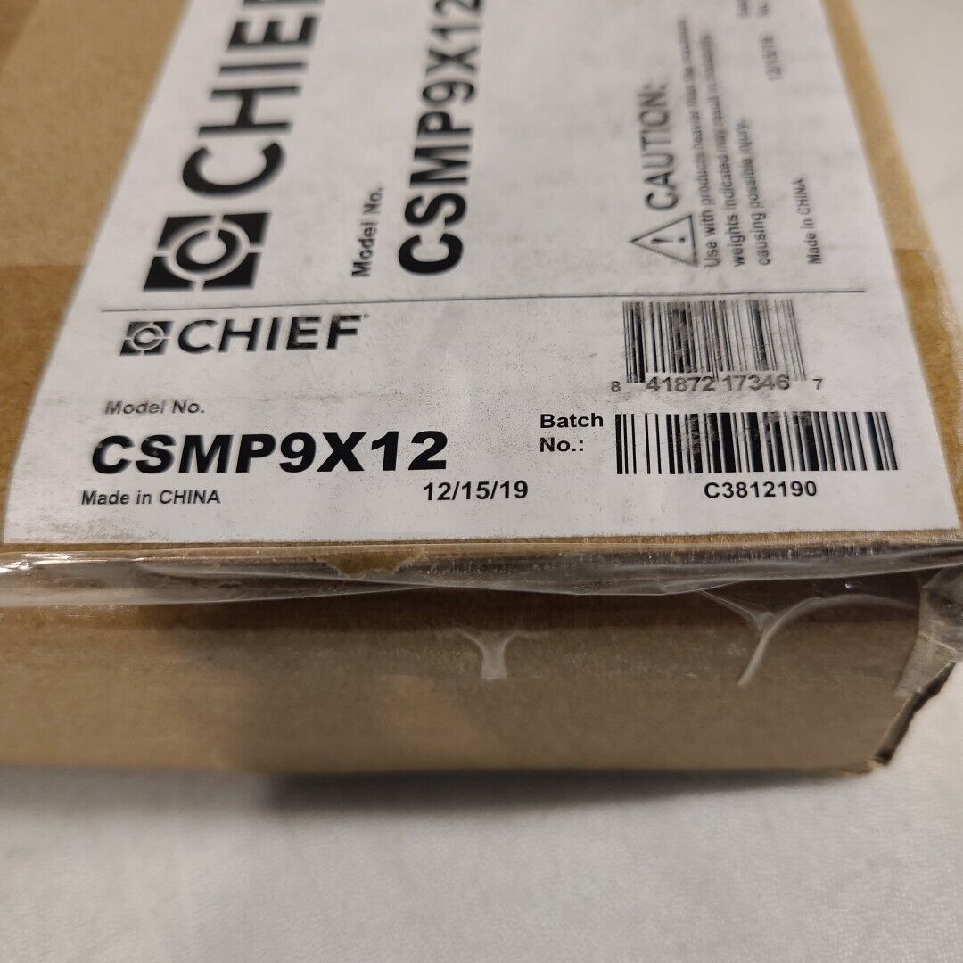 Chief CSMP9X12 Proximity Component Storage Panel Mounting Panel Black 10lb Rated