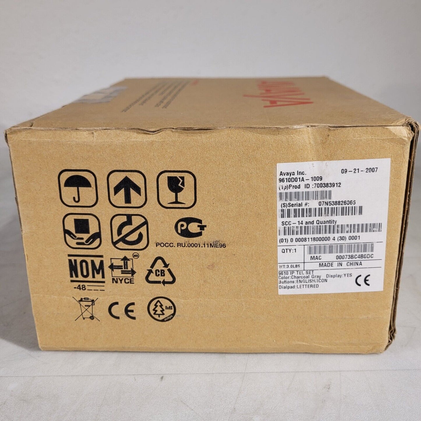 Avaya 9610 IP Phone w/Stand Charcoal Gray 700383912 9610D01A -1009