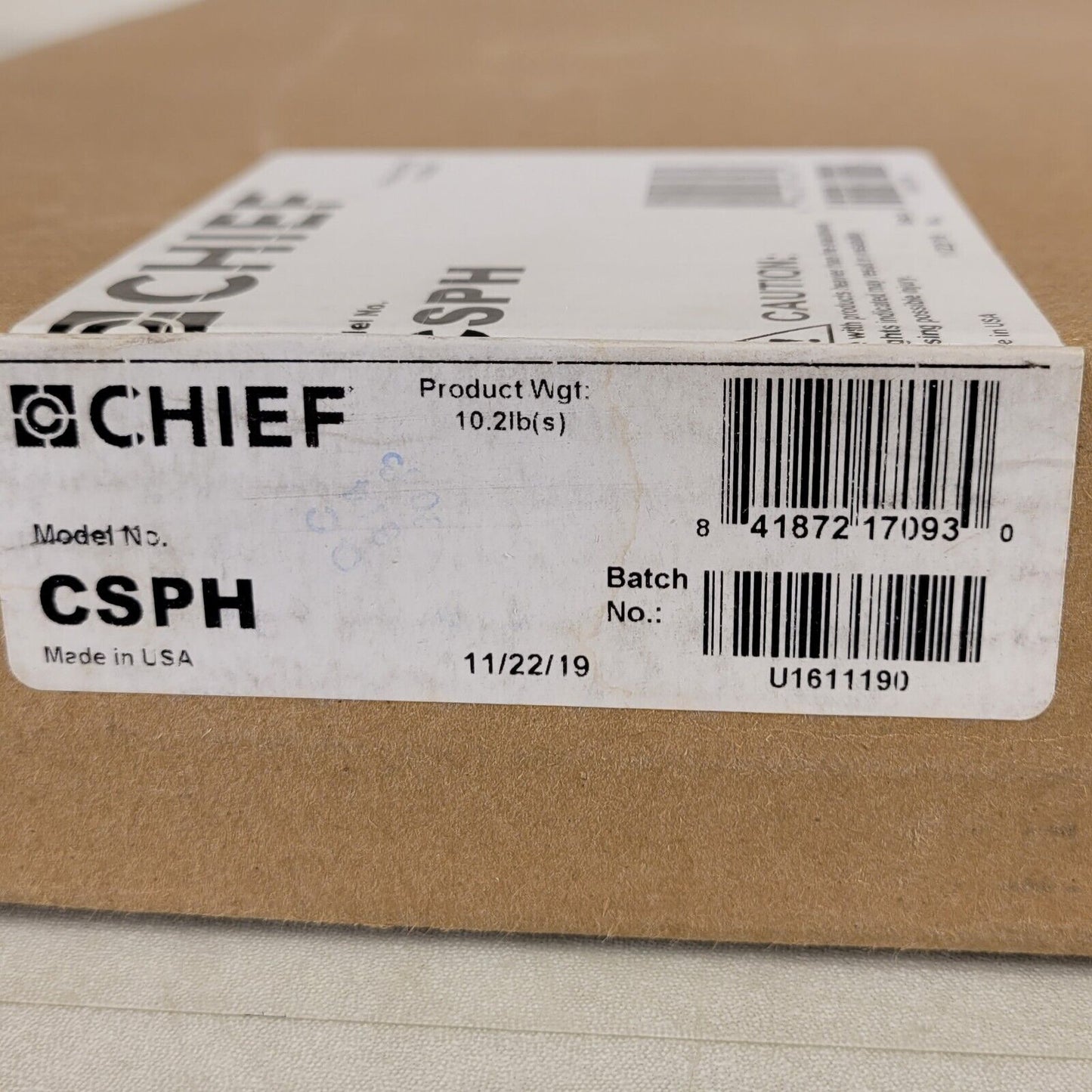 Chief CSPH Component Storage Panel Width 14.4" Depth 1.1" Height 27.3" - Black