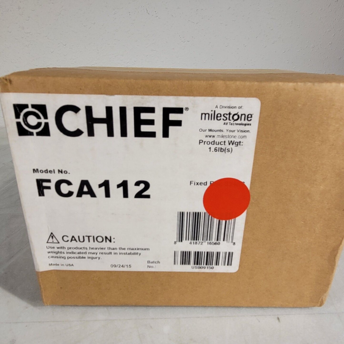 Chief FCA112 FUSION Secure CPU/Media Player Adapter6.5 x 2.0 x 0.9"