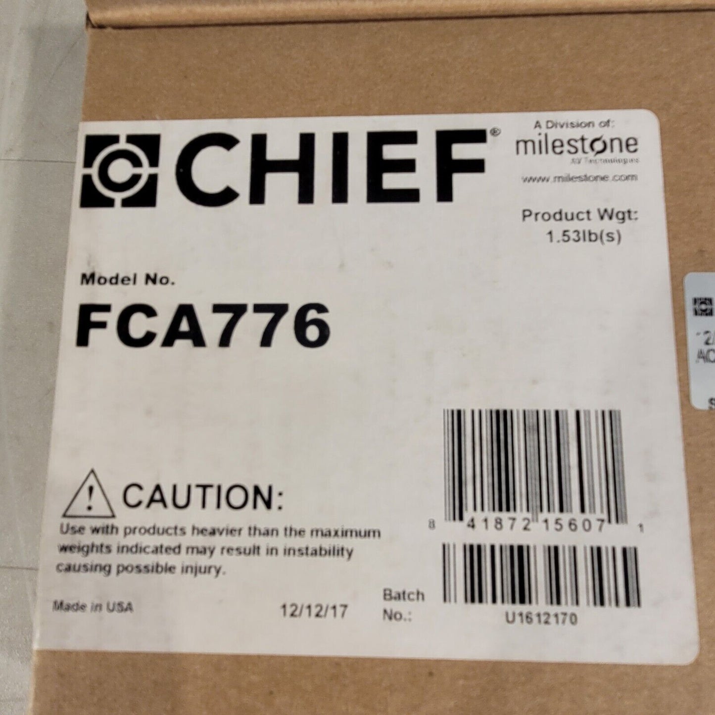 Chief FCA776 FUSION LVM Leveling Feet Accessory 6X Feet