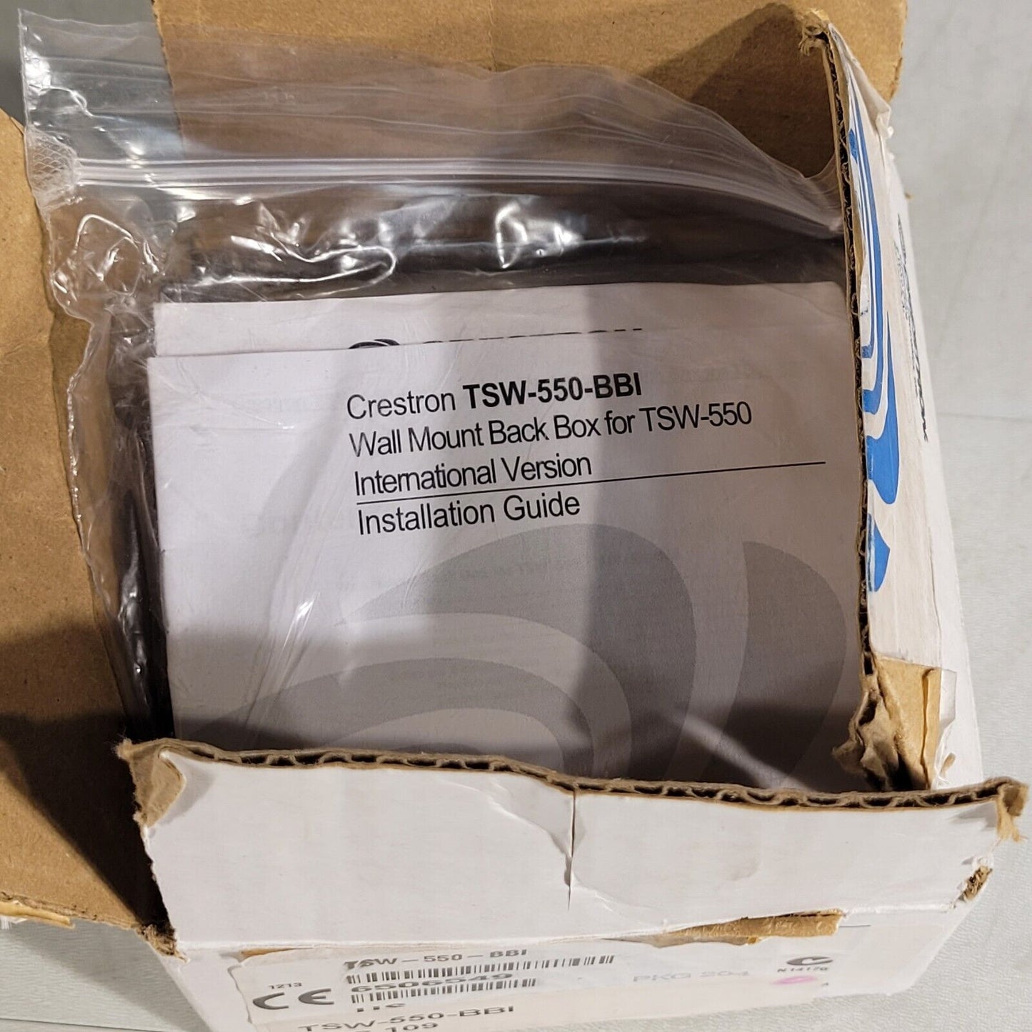 Creston TSW-550-BBI Wall Mount Back Box 4x3×3" For Class 2 Wiring