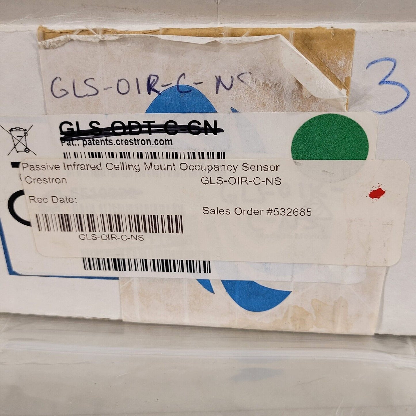 Crestron GLS-OIR-C-NS Passive IR Ceiling Mount Occupancy Sensor 6505233