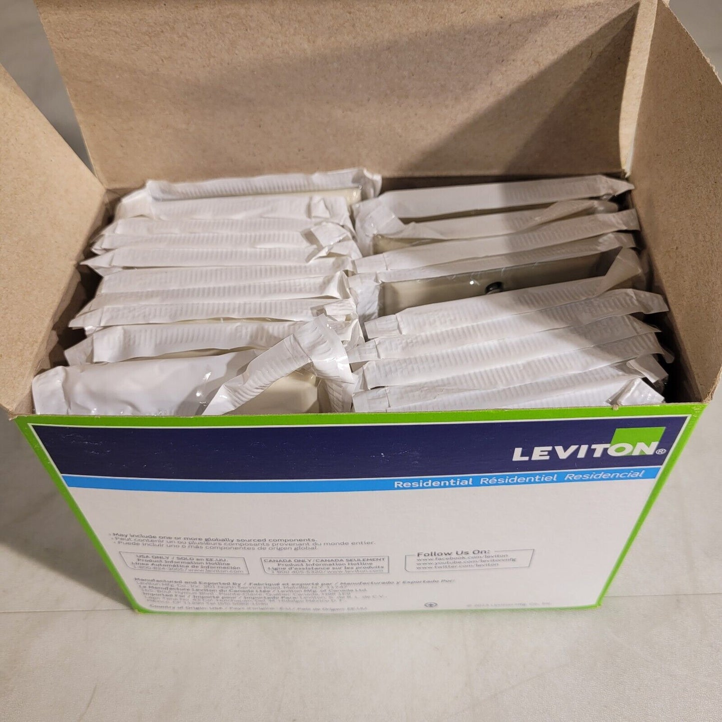 20-Pack Leviton 80401-T 1-Gang, Decora/GFCI Device Wallplate, Standard Almond