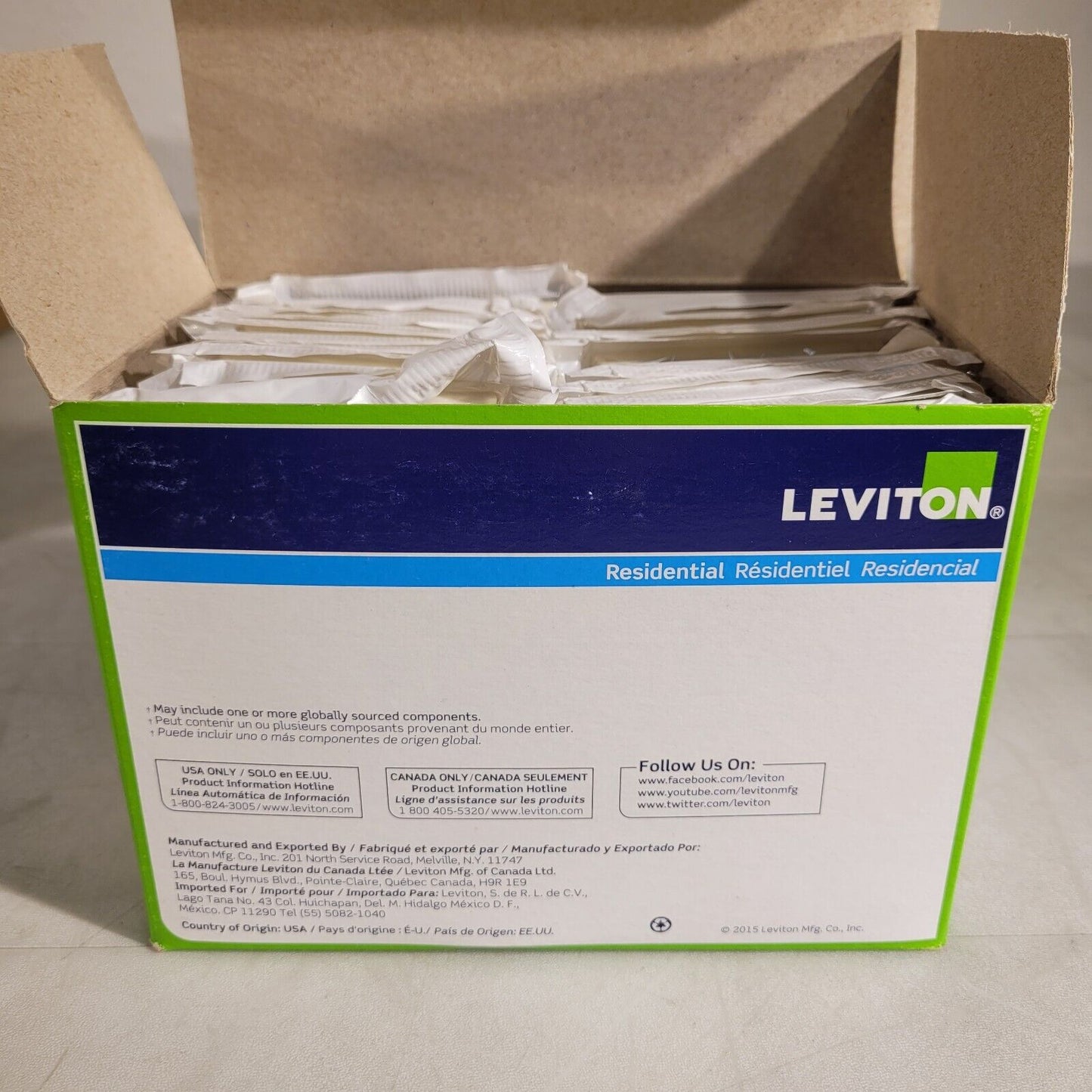 20-Pack Leviton 80401-T 1-Gang, Decora/GFCI Device Wallplate, Standard Almond