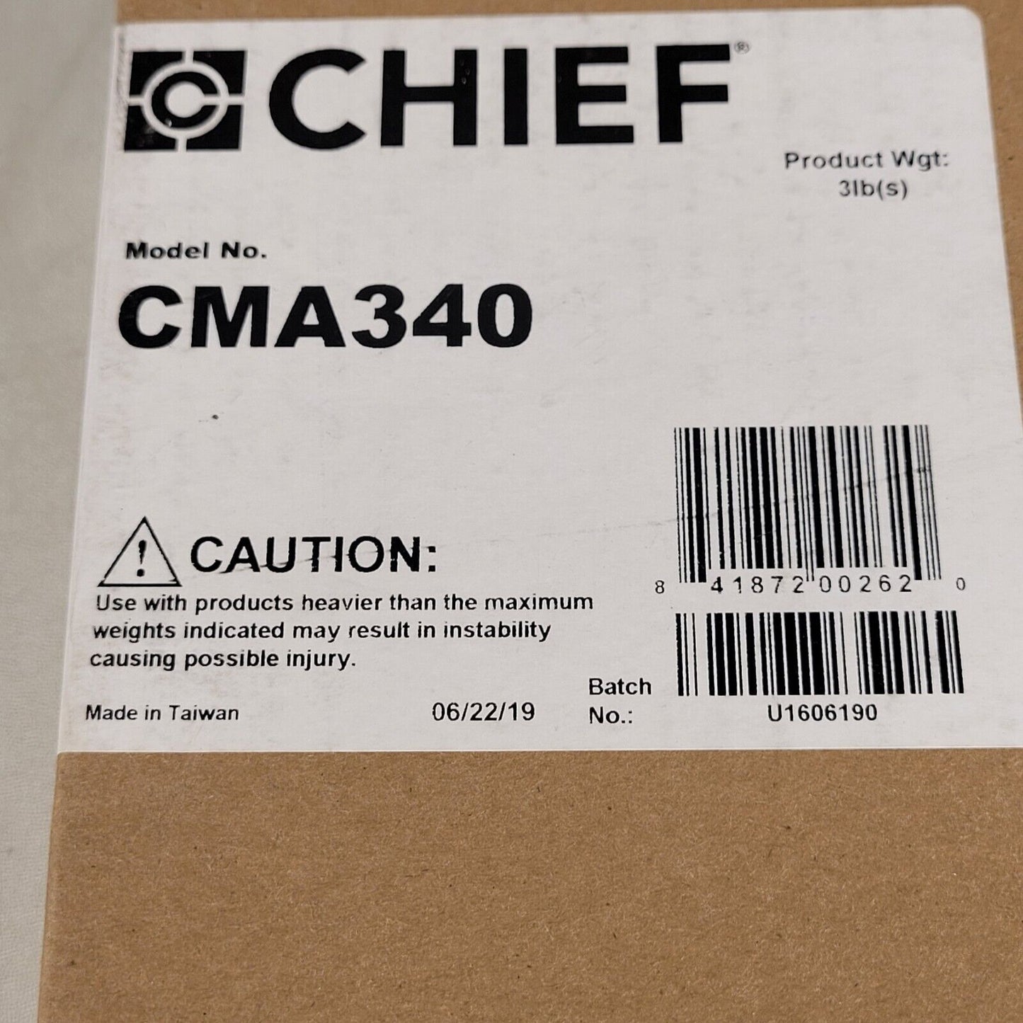 Chief CMA340 Projector Stabilization Kit for Ext. Columns 500lb Capacity