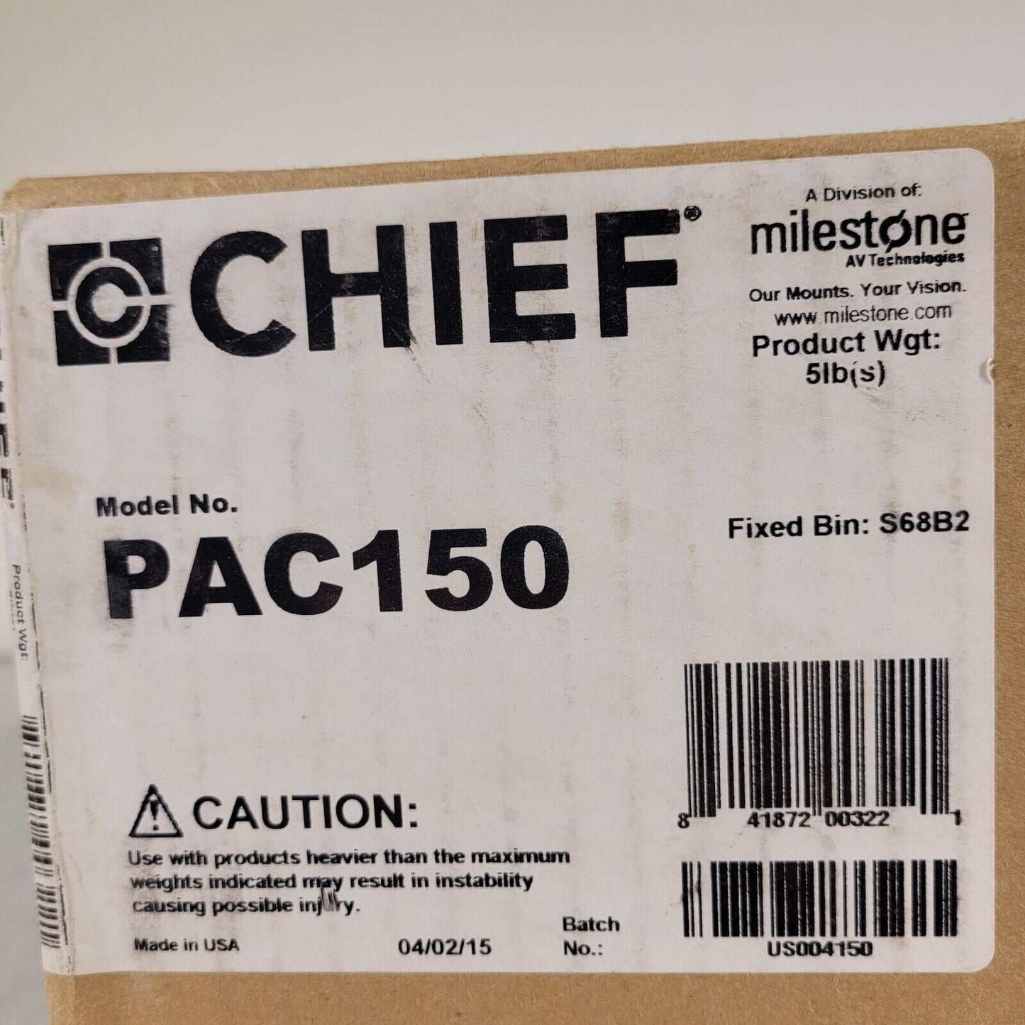 Chief PAC150 Video Conferencing Camera Shelf 12" W x 7" D