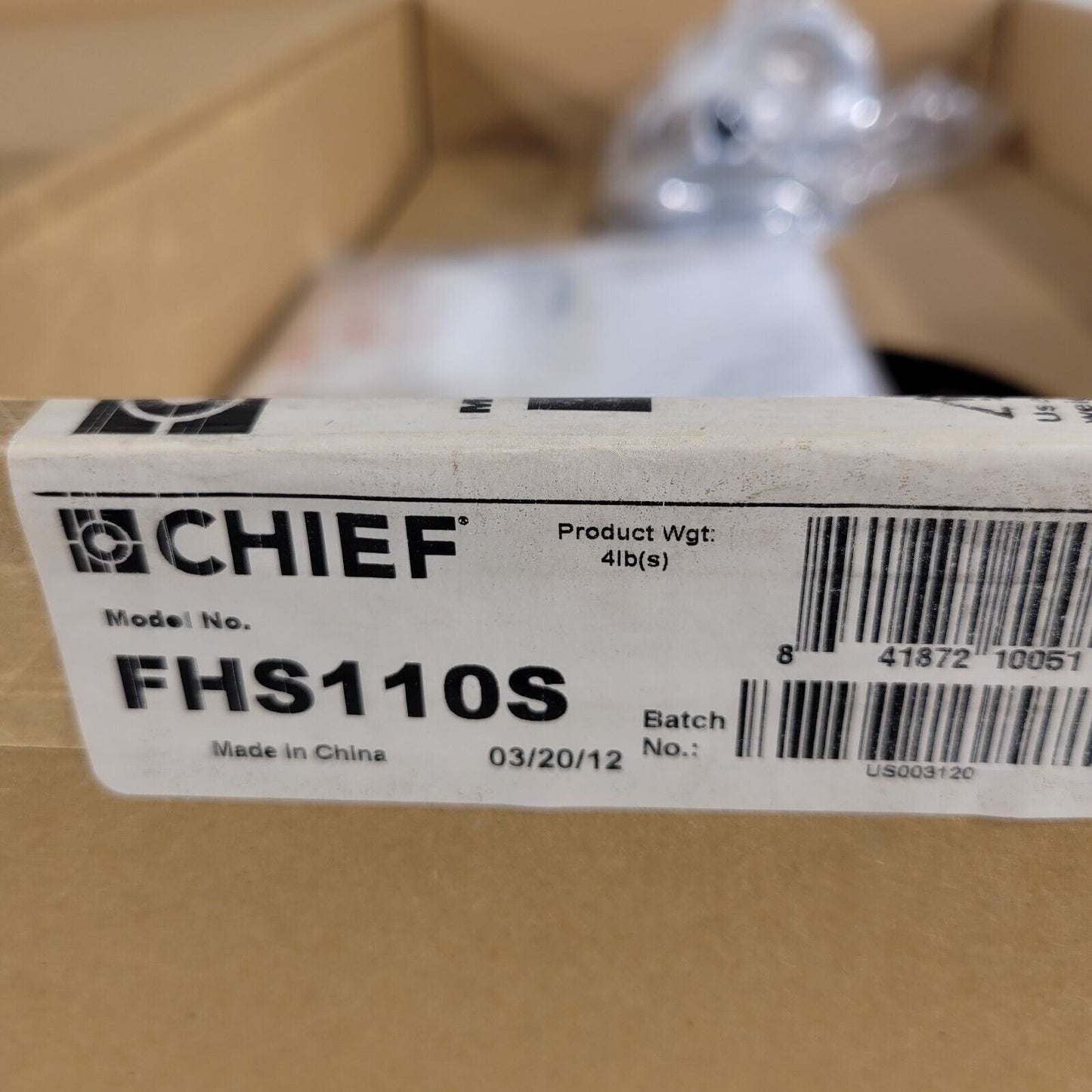 Chief FHS-110S Flat Panel Ceiling Mount For 13" to 23" Displays up to 40lb