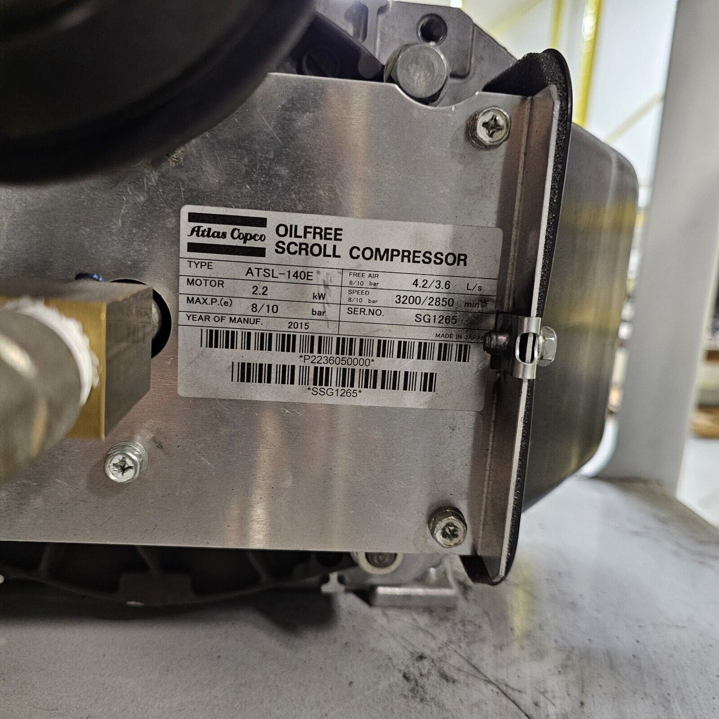 BeaconMedaes Duplex 3HP Oil-Less Scroll Laboratory Air Compressor System 460V