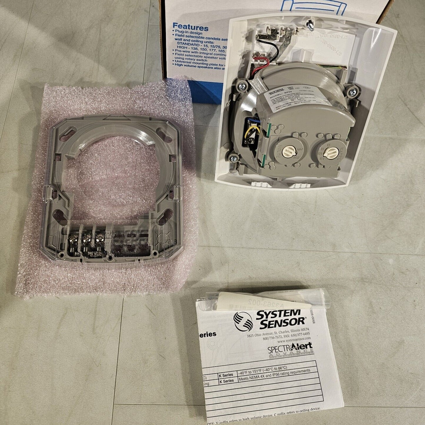 Honeywell System Sensor SpectrAlert SPW White Wall Speaker New In Box NOS