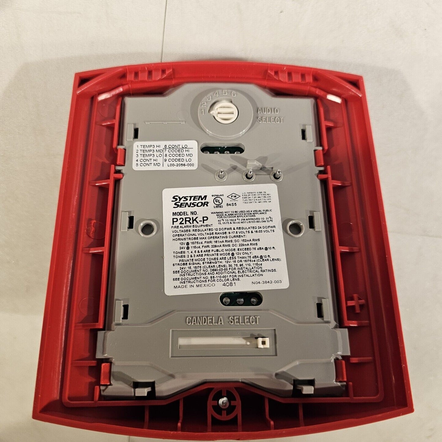 SpectrAlert System Sensor P2RK-P Fire Alarm Horn/Strobe 12/24 VDC Outdoor Red