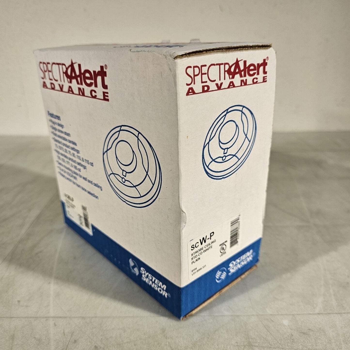 System Sensor SpectrAlert Advance SCW-P Fire Alarm Strobe Ceiling STD CD WHITE
