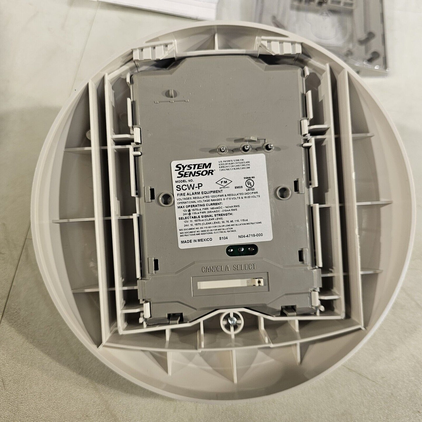 System Sensor SpectrAlert Advance SCW-P Fire Alarm Strobe Ceiling STD CD WHITE