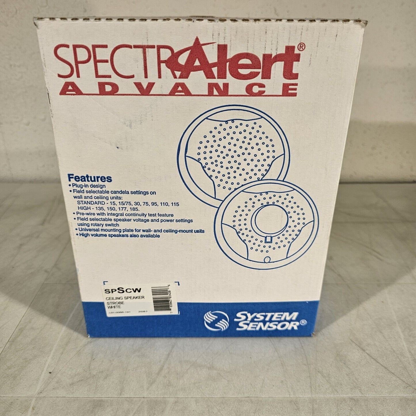 System Sensor SpectrAlert SPSCW Ceiling Speaker Strobe Wh Fire Alarm Honeywell