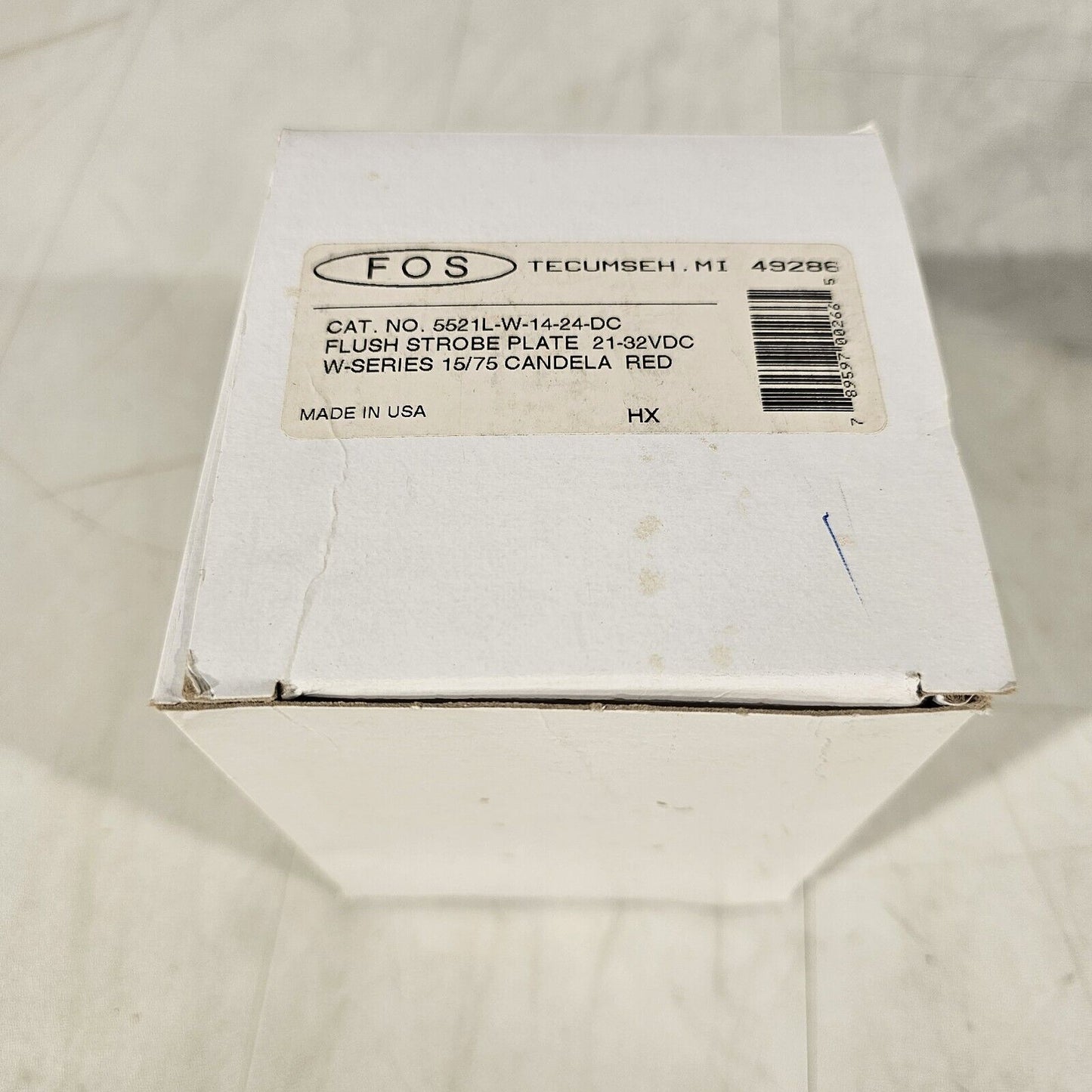 Faraday FOS 5521L-W-14-24-DC Flush Strobe Plate 15/75 Candela Red Fire Alarm