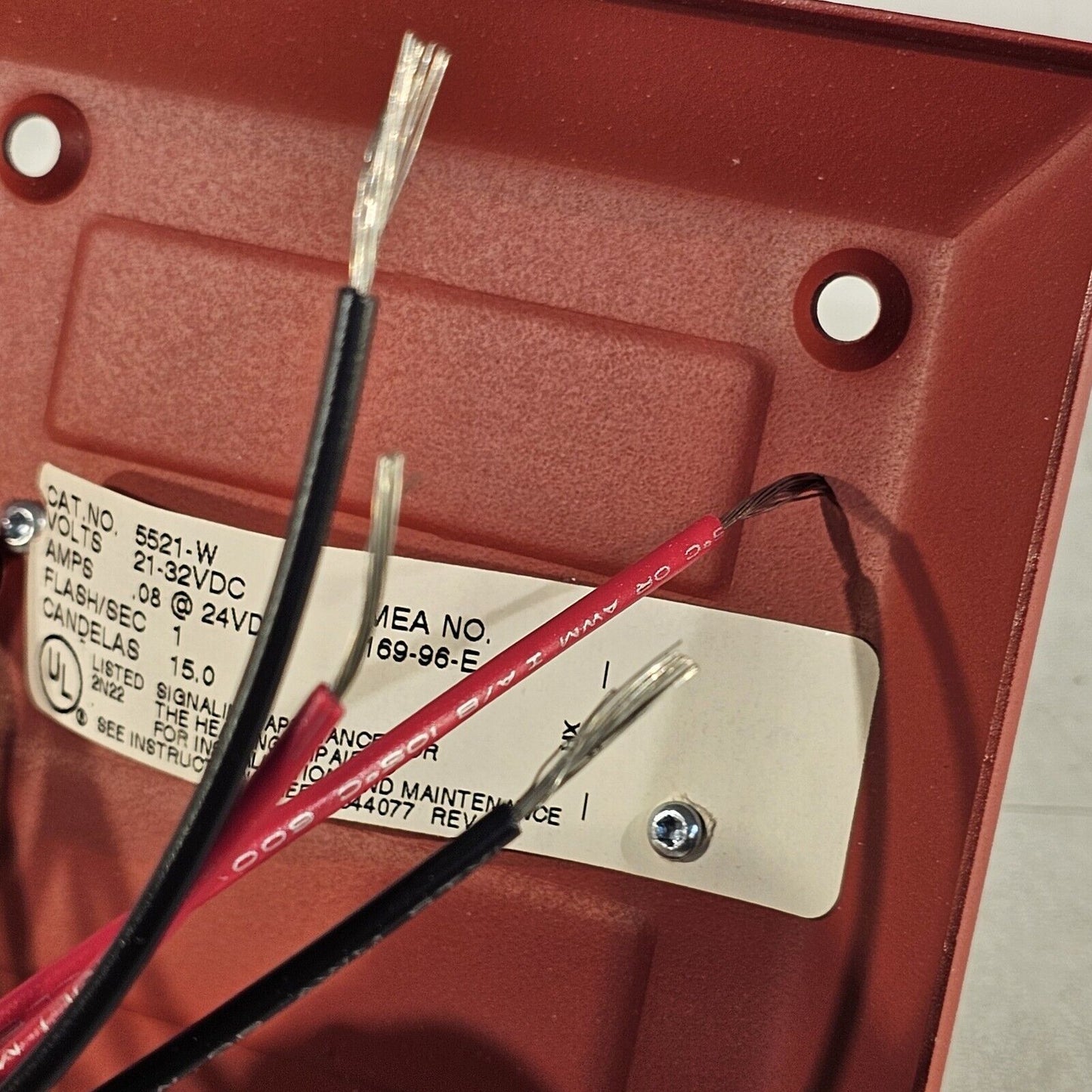 Faraday FOS 5521L-W-14-24-DC Flush Strobe Plate 15/75 Candela Red Fire Alarm