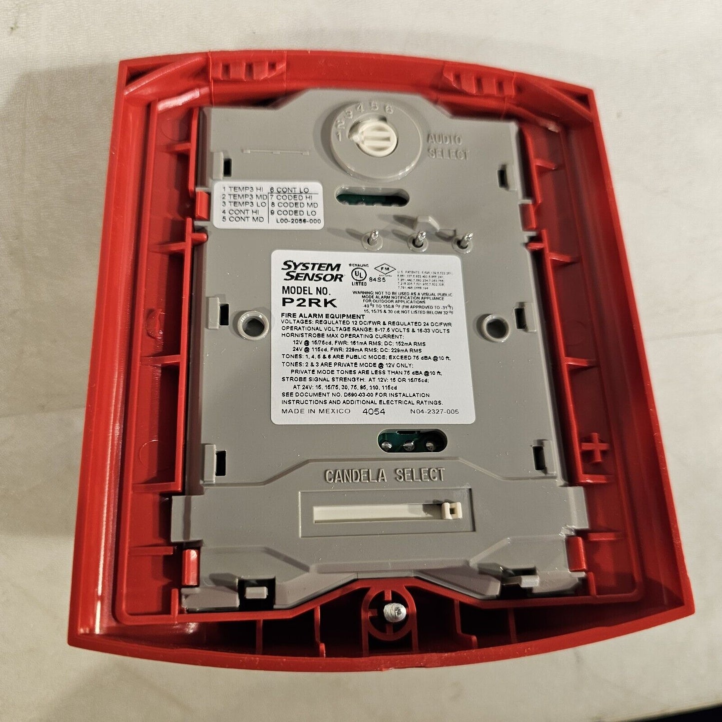 System Sensor SpeactrAlert P2RK Fire Alarm Horn/Strobe 2W Std CD Red Outdoor