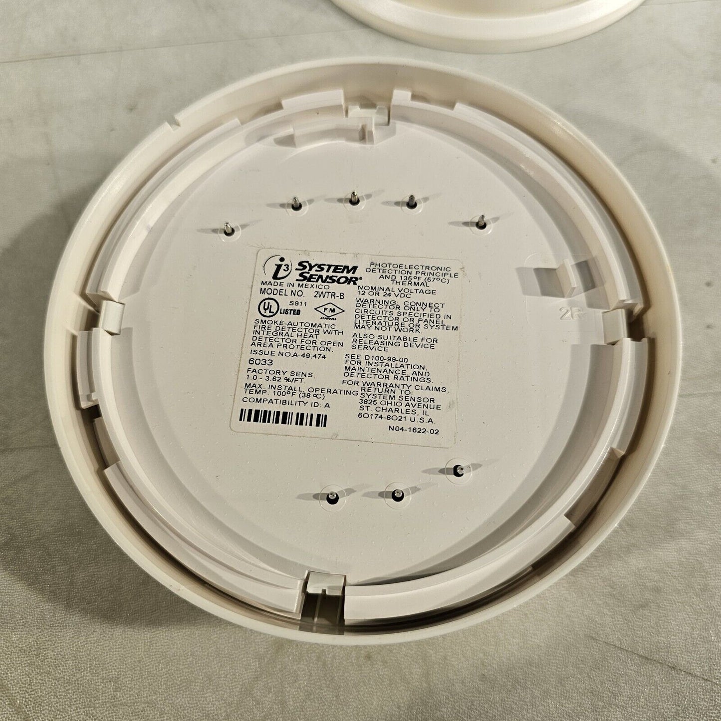 System Sensor 2WTR-B 2 Wire Photoelectric Smoke Detector w/ Base Relay Honeywell