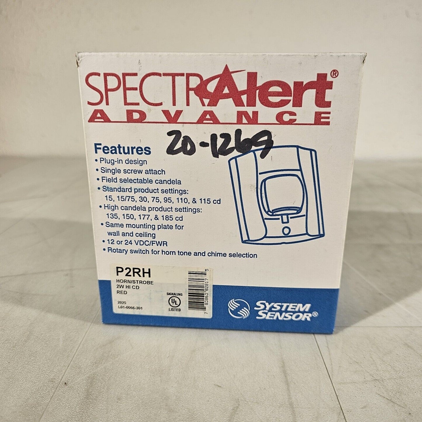 System Sensor P2RH Horn/Strobe 2w HI CD Red Fire Alarm SpectrAlert Honeywell