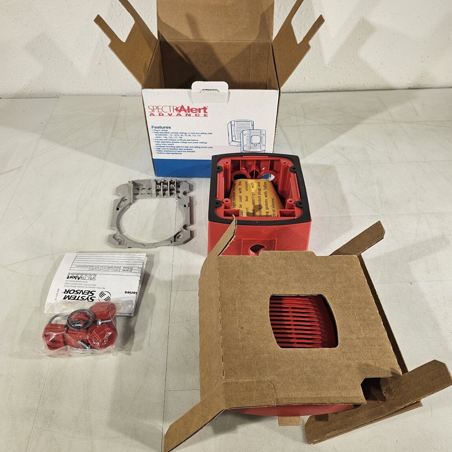 System Sensor SpectrAlert SPRK Speaker w/ Wall Mount Outdoor Red Honeywell Alarm
