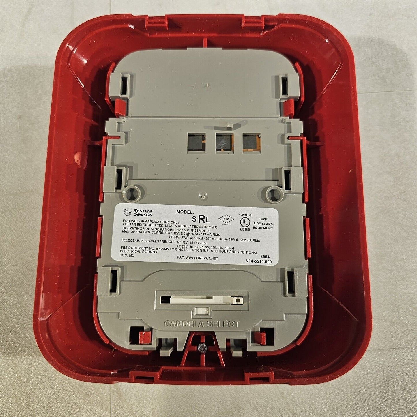 System Sensor SRL Fire Alarm Strobe Wall Red 2-Wire Indoor Clear Lens Honeywell