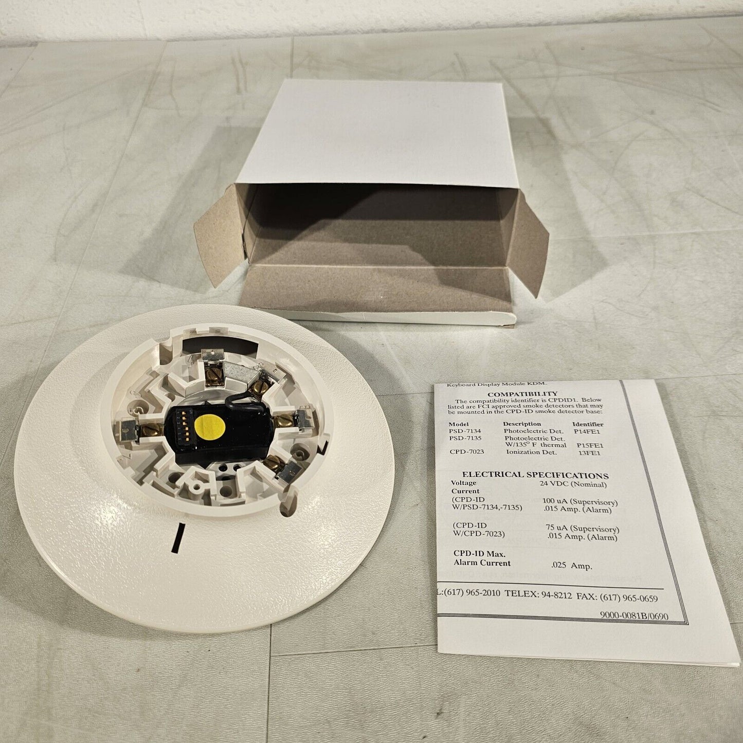 FCI Gamewell Addressable Smoke Detector Base CPD-ID 1100-0766 Fire Alarm System